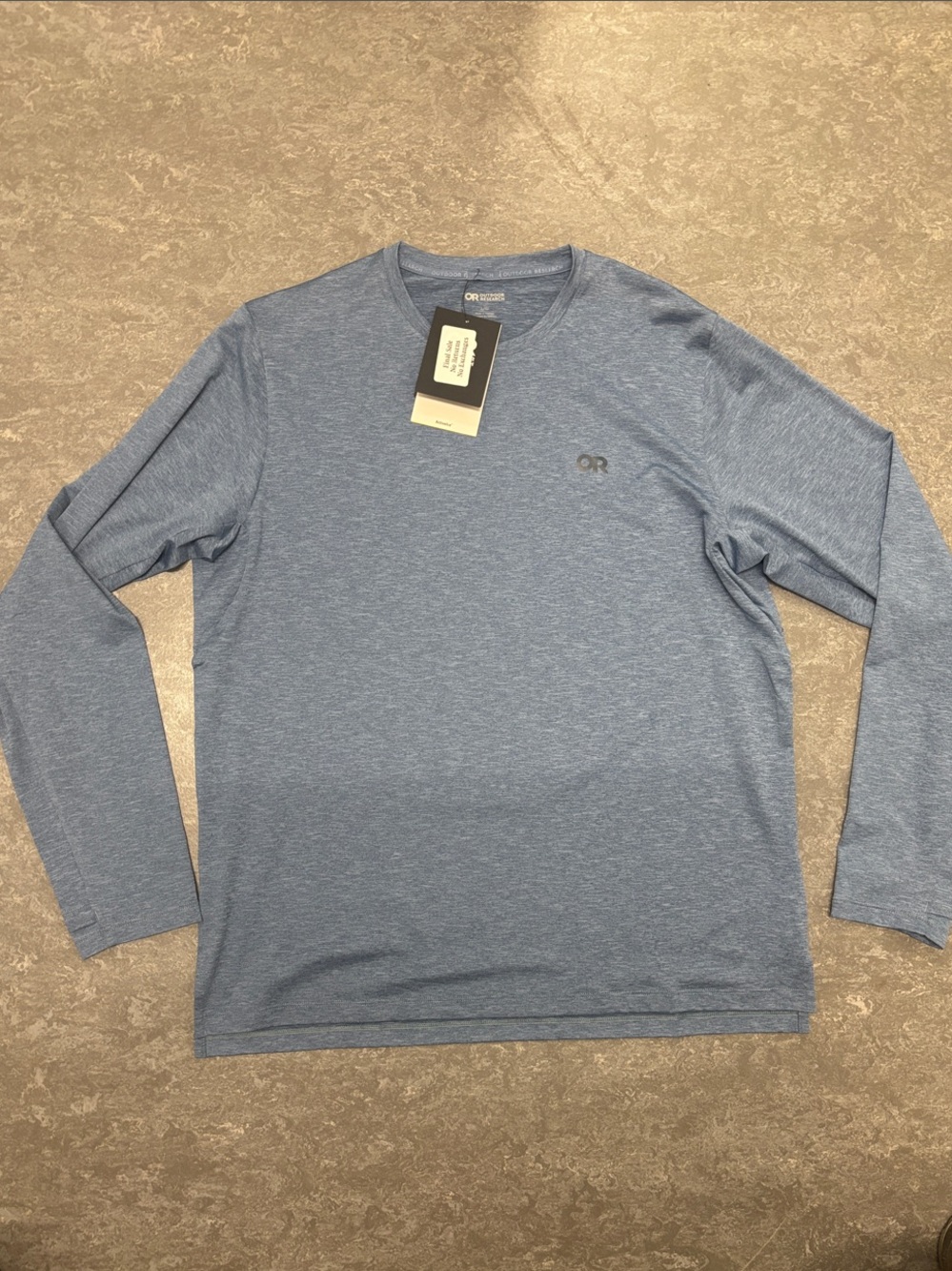 OR Men’s activeice spectrum sun long sleeve tee ascent blue heather size Large